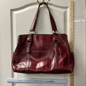 Fossil Deep Red Leather Shoulder Bag